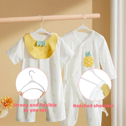 ManGotree 11" Baby Velvet Hangers Non-Slip Kids Hangers 66 Pack White