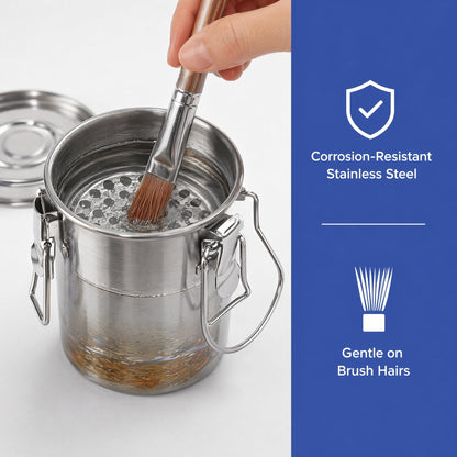 FTISSLY Paint Brush Washer Brush Cleaner Stainless Steel Washing Bucket