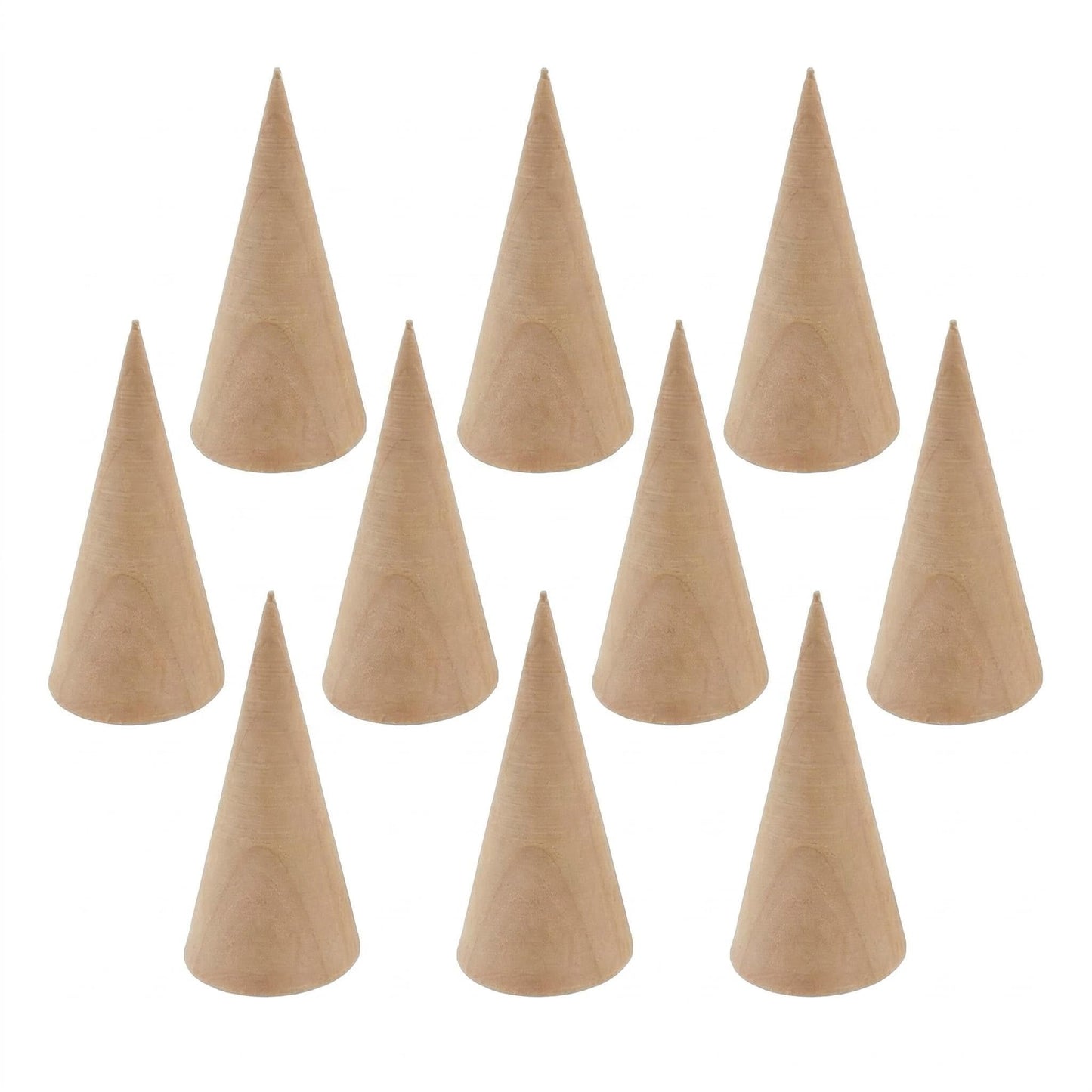 Lcvasvuz 10 Pcs Wooden Ring Display Stand Jewelry Holder Organiser Showcase Rack Ring Display Stand for Jewellery Wooden Cones Display Rack