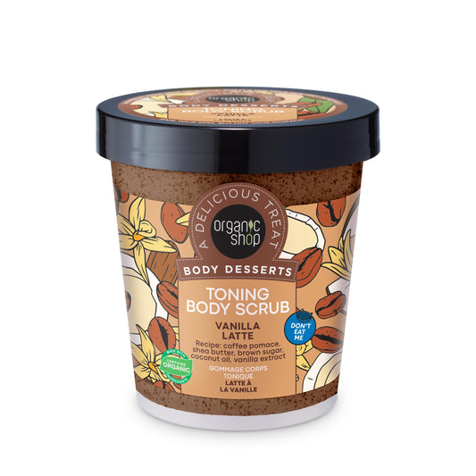 Organic Shop Body Desserts Toning Body Scrub Vanilla Latte, 450 ml