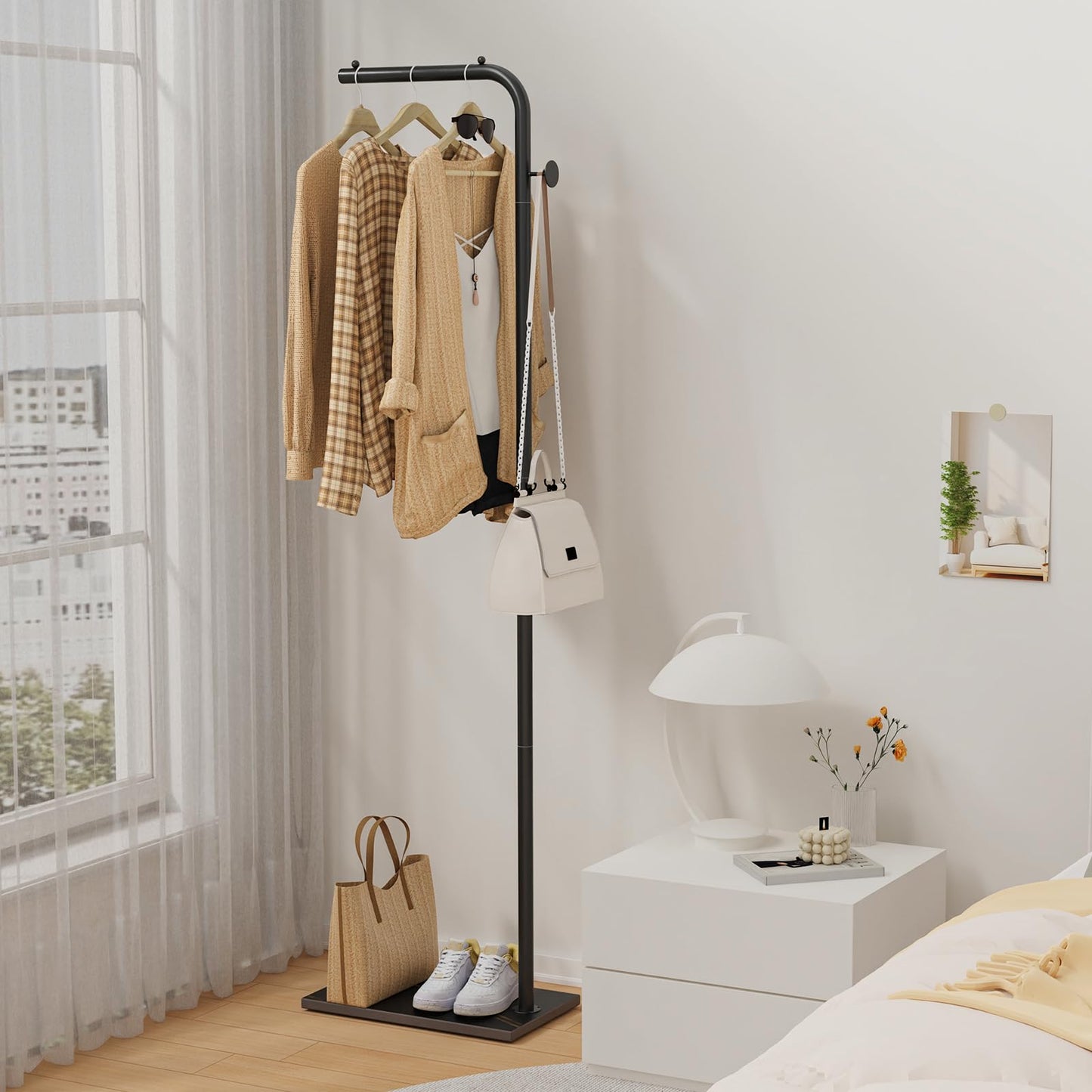 OUTBROS Coat Stand Metal-180cm Black Free Standing dress