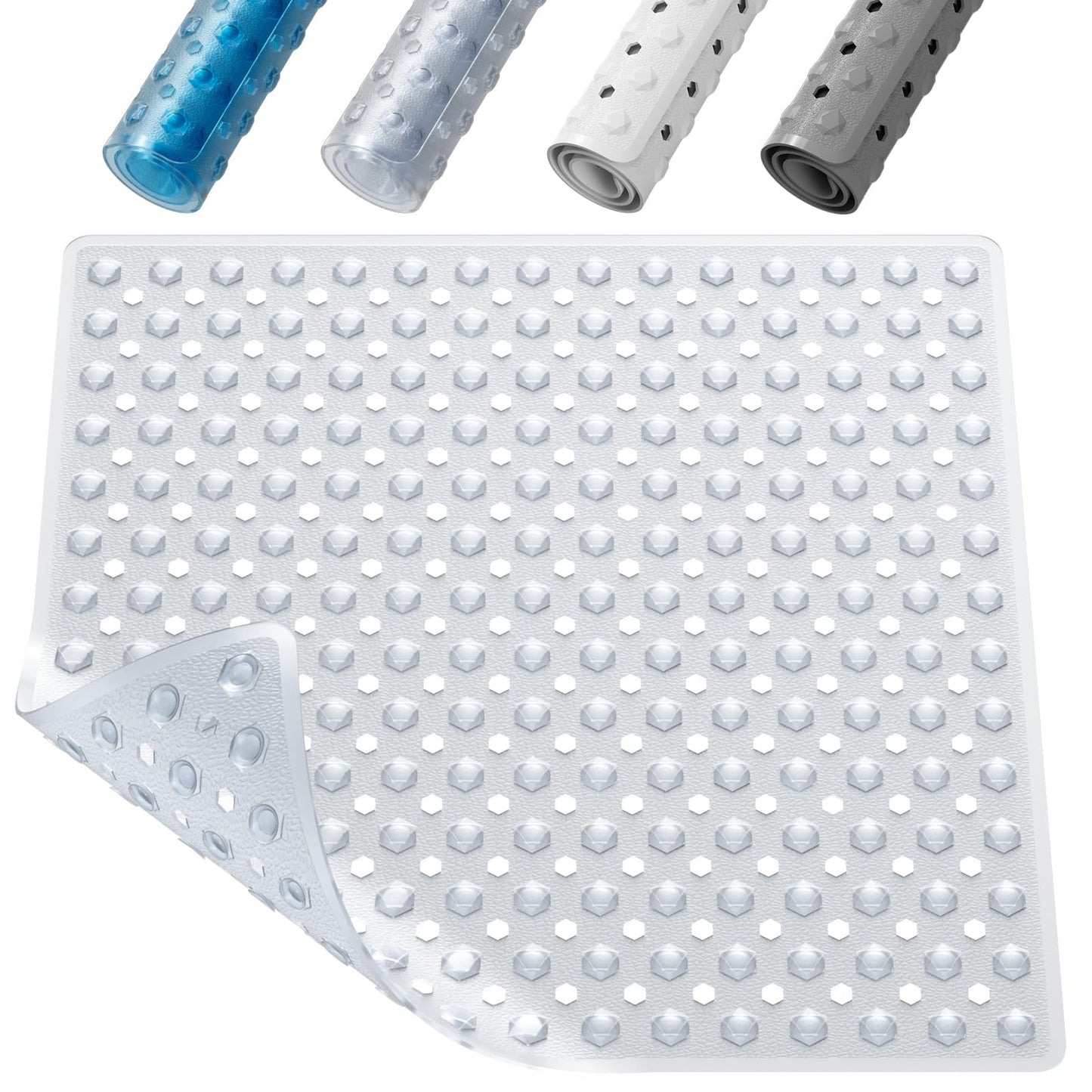 XIYUNTE Square Shower Mat Non Slip Anti Mould - 53 x 53cm Non Slip Shower Mats for Inside Shower