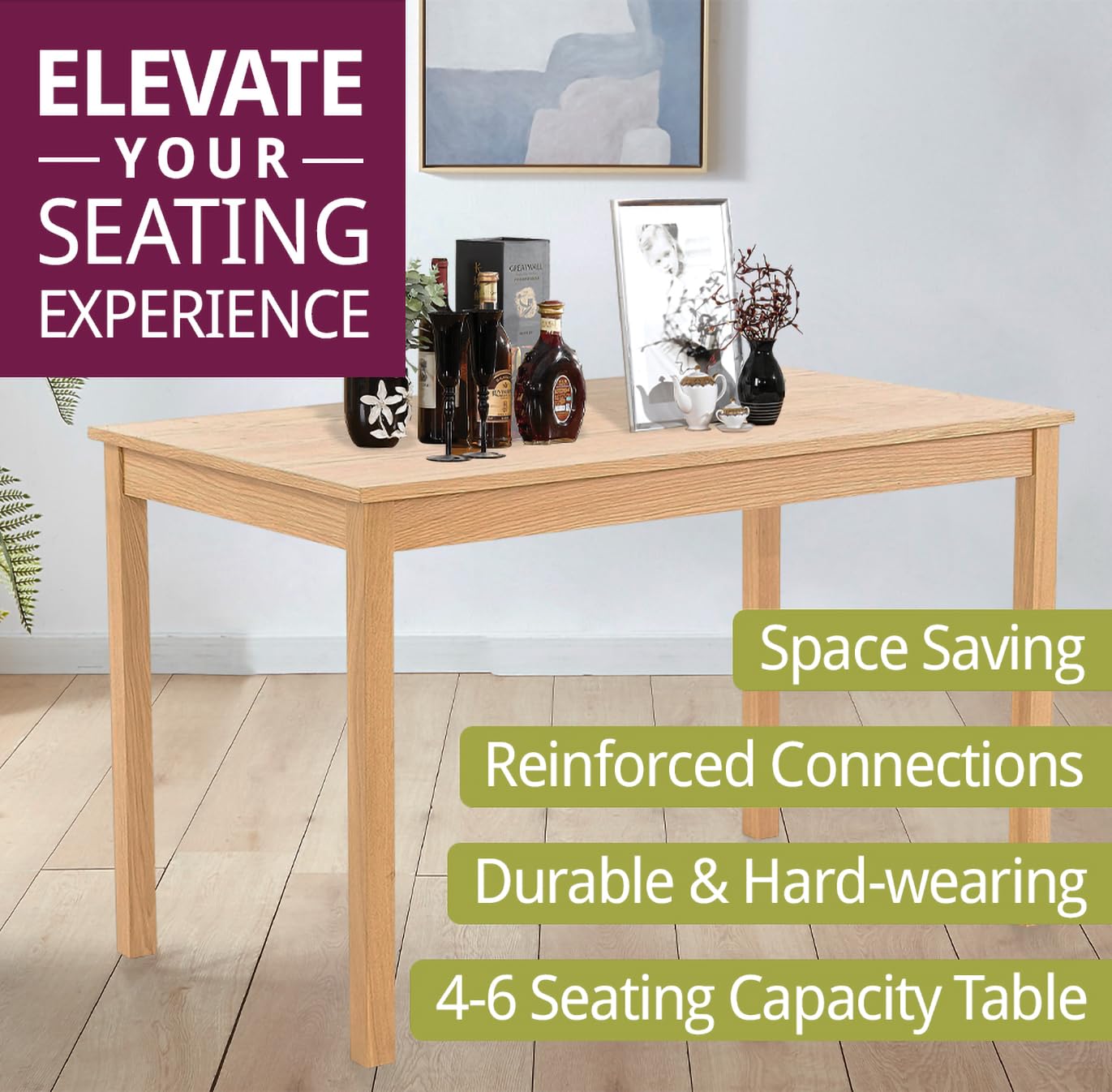 Hallowood Furniture Waverly Rectangular Small Oak Dining Table, 120x70cm