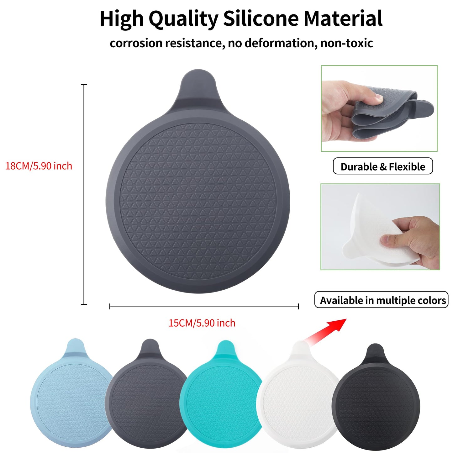 2 Pack Silicone Bathtub Stopper, 6" Extra Large Sink Plug, Universal Shower Drain Tub Stopper for Kitchen Sink Bathroom
