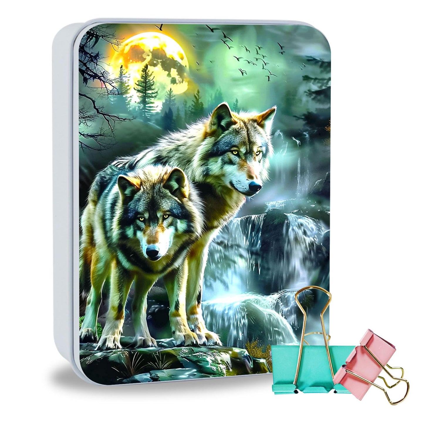 ETLKJVBL Metal Tin Box Sturdy Metal Storage Box with Lid, Large Container Holder for TCG Cards, Cookies, Car Keys and More