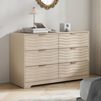 Chest of Drawers 6 Drawers Storage Drawers, Wooden Chest Cabinet with Spacious Clothes Storage, Bedroom Furniture Dresser