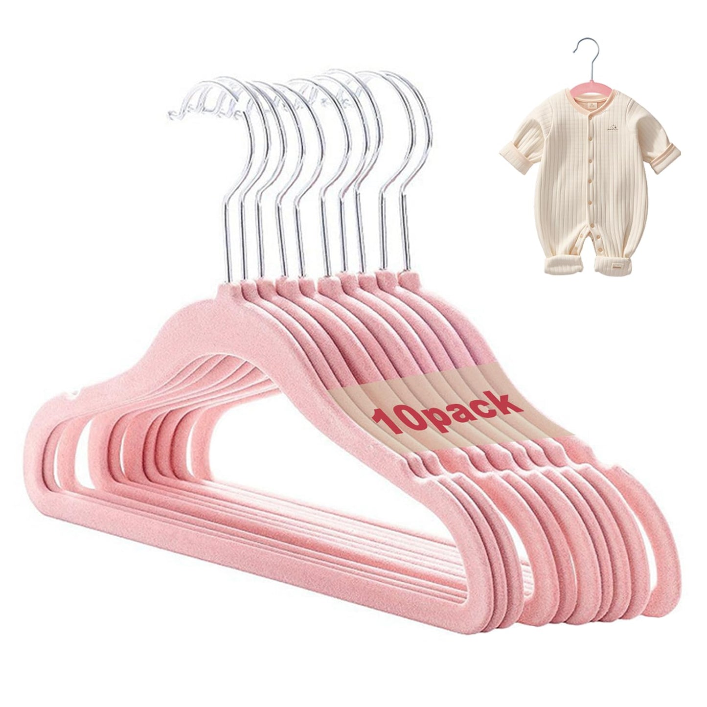 Baby Velvet Hanger 10Pcs, Non-Slip Kids Coat Hangers, Ultra-Slim Space Saving Toddler Children's Hangers for Clothes