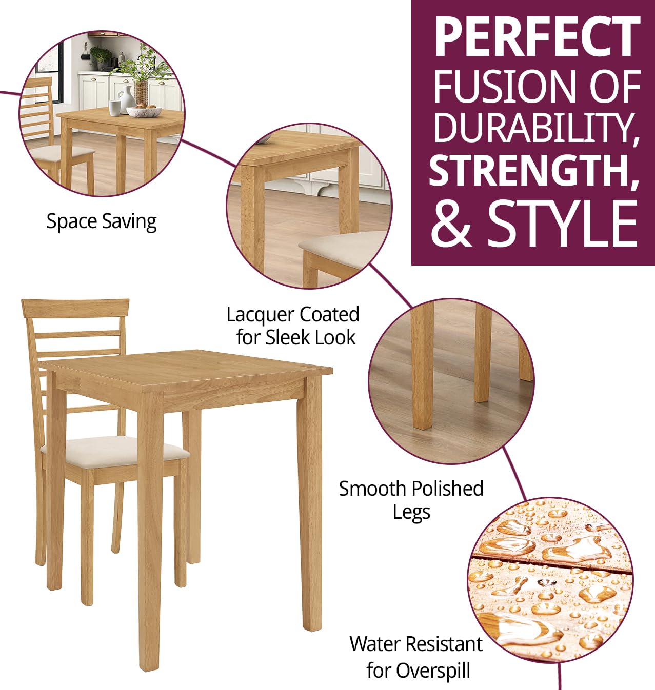 Hallowood Furniture Ledbury Small Light Oak Dining Table and Chairs Set 2