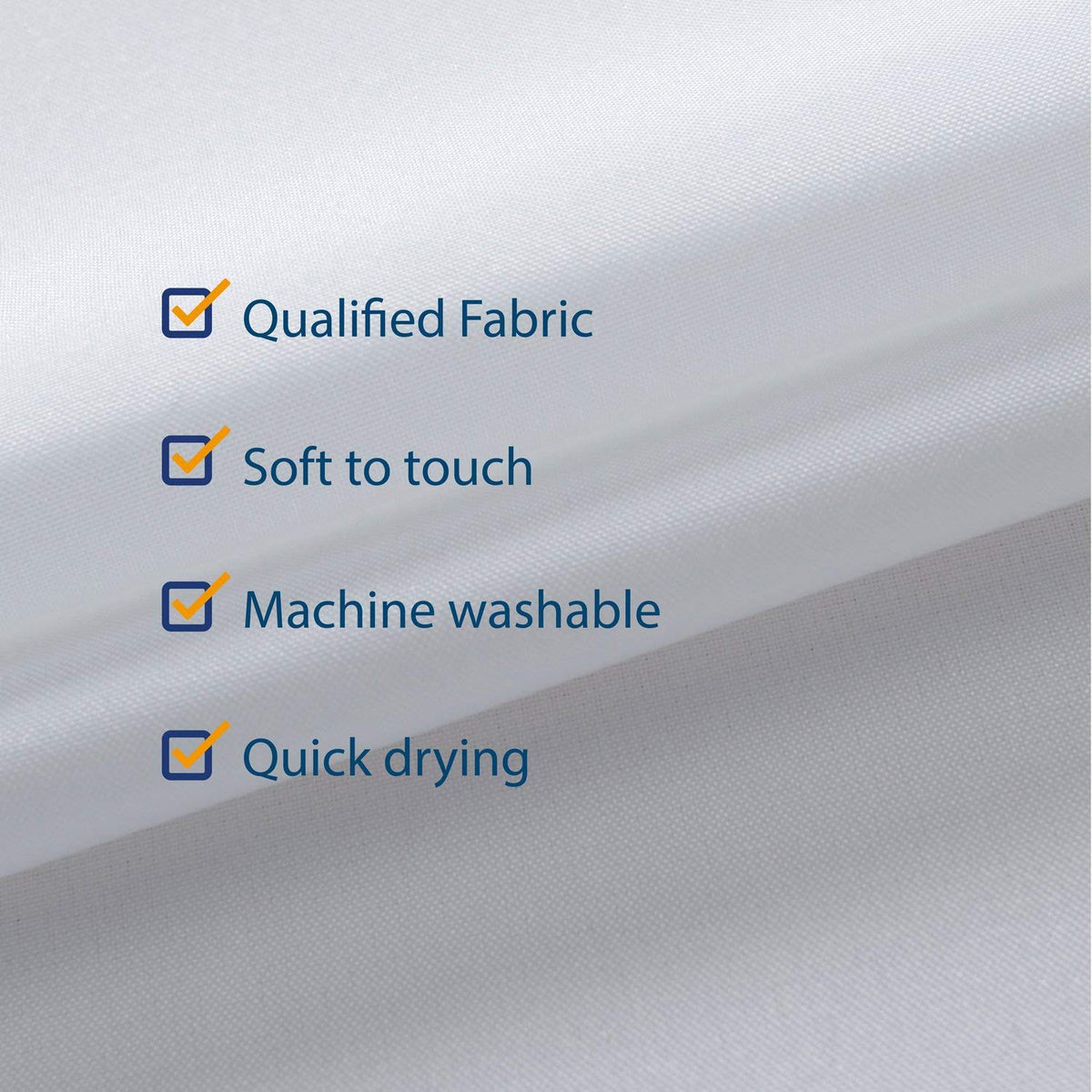 N&Y HOME Extra Long Fabric Shower Curtain, Size 54 x 80 Inch, Hotel Quality, Washable, White Bathroom Curtain with Grommets, 54 x 80 Inches