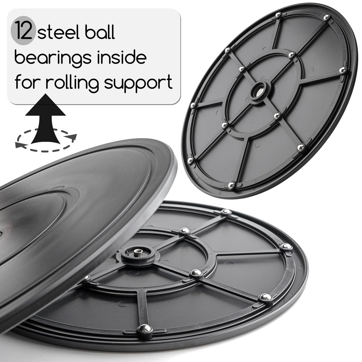 Famgee 12 Inch Heavy Duty Lazy Susan Turntable Rotating Swivel Stand with Steel Ball Bearings for Flat Panel Monitors, Computer, TV, Speakers, Bonsai