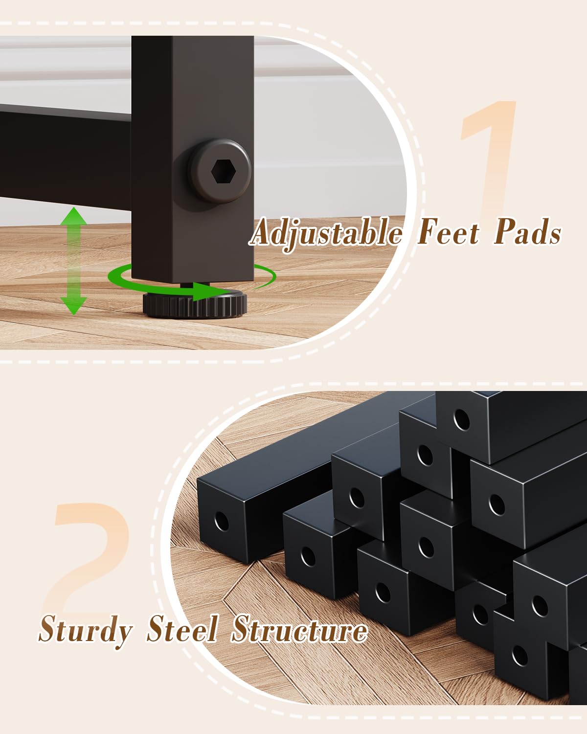 JUMMICO L Shaped Desk with 4 Drawers,140x80cm Computer Corner Desks with Power Outlets & USB Charging Port