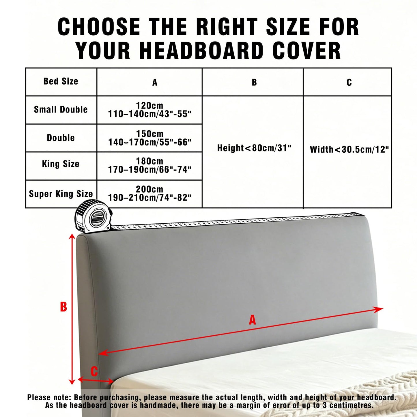 Stretch Headboard Cover, Bed Headboard Cover, Dustproof Headboard Wrap, All-Inclusive Bed Head Protector for Single/Double/King/Super King Bed