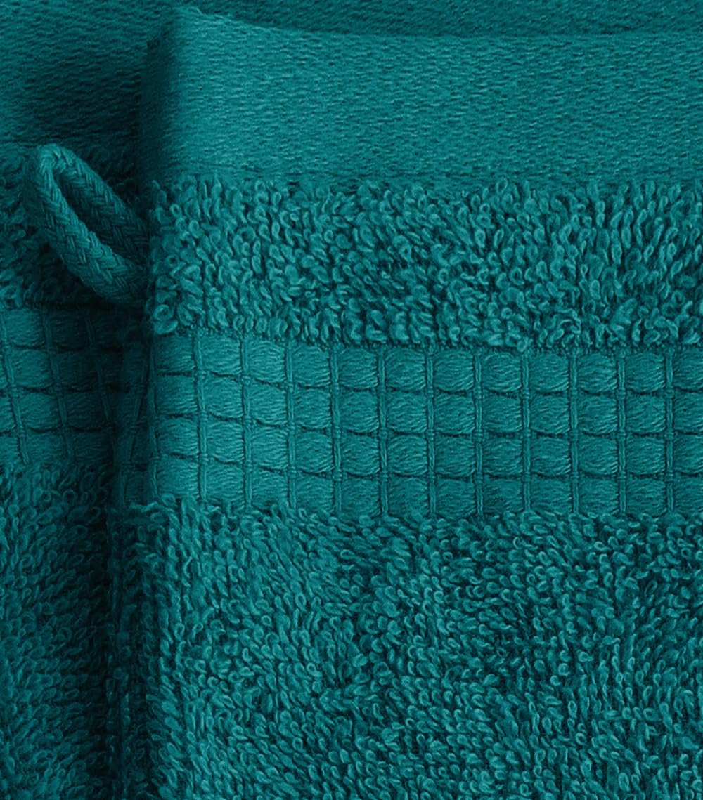 Le linge de Jules Set of 4 Wash Mitts - 100% Cotton - 450 g/m² - Duck Blue