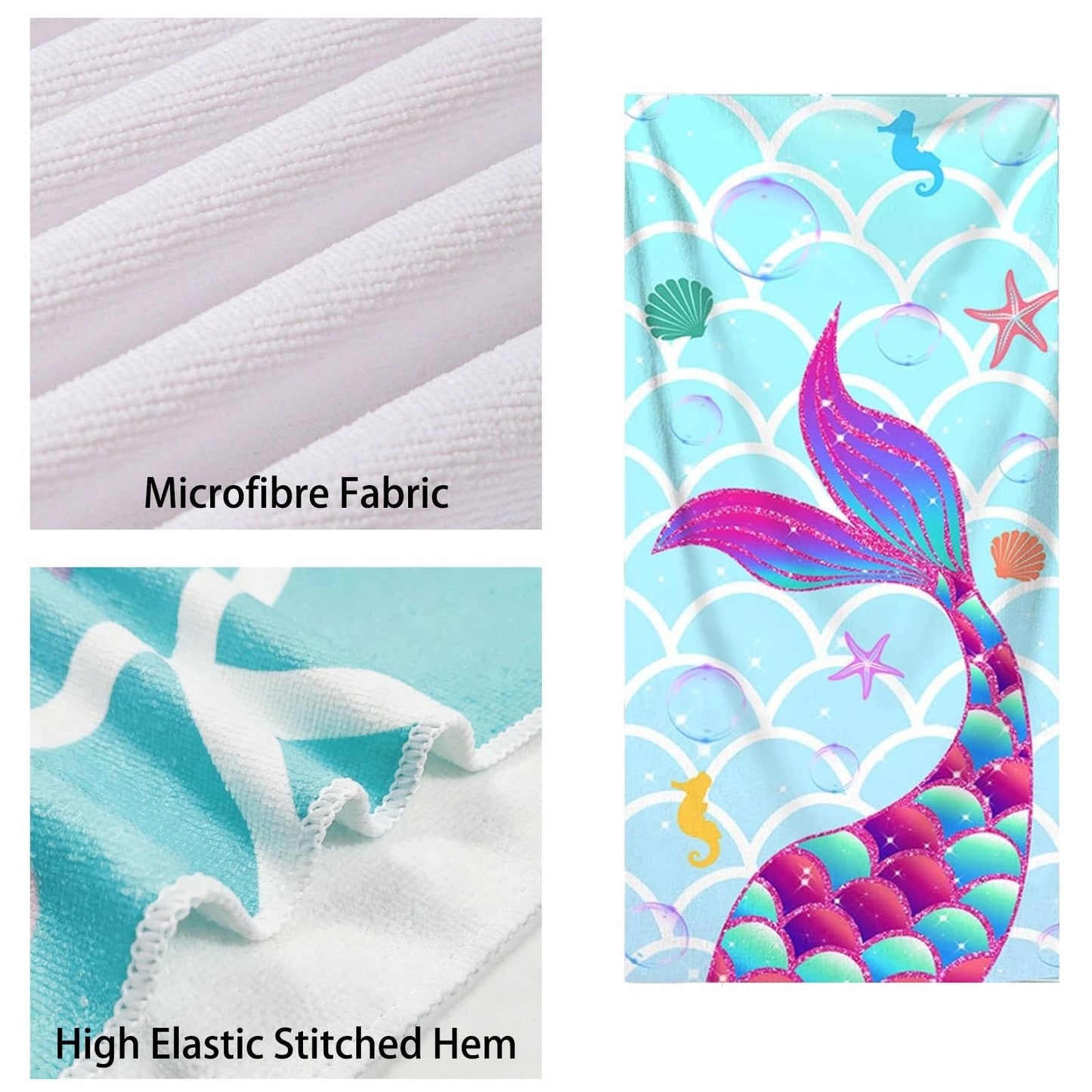CocCCoon 1 Pcs Swimming Towels for Kids Microfibre Beach Towel Oversized Sand Resistant Towel Men Women Youth Children