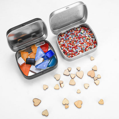 HAOCHEN 8 Pieces Rectangular Small Tin Boxes, Tins Containers, Empty Hinged Tins with Lids