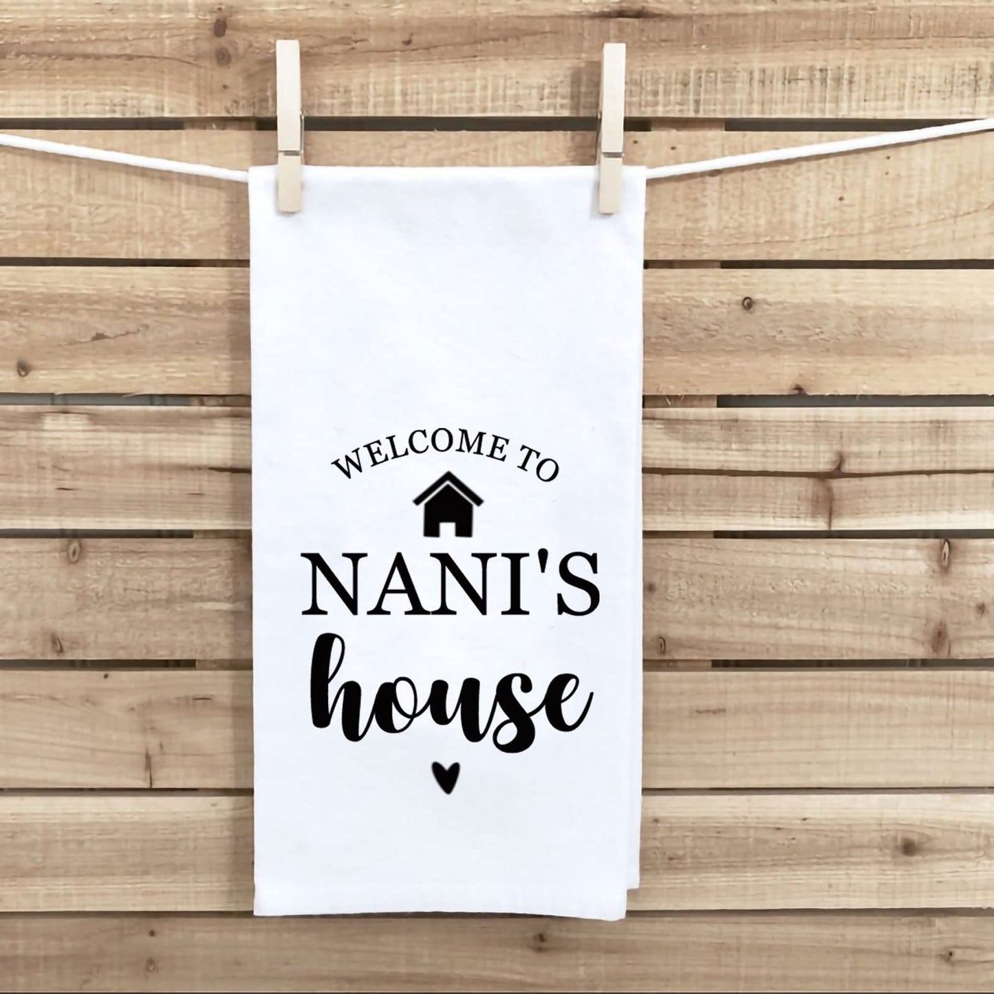 LEVLO Nani Gift Grandma Kitchen Towel Welcome To Nani’s House Grandmother Gifts From Grandkids (NANI'S house MKU)