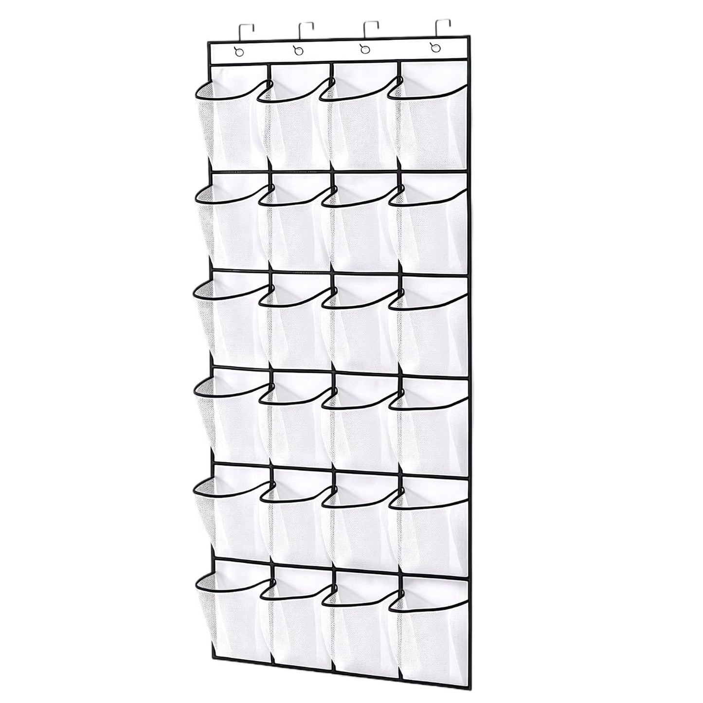 SOPSTUO Hanging Shoe Storage, Over Door Shoe Storage, Door Shoe Rack, 24 Breathable Mesh Huge Pockets