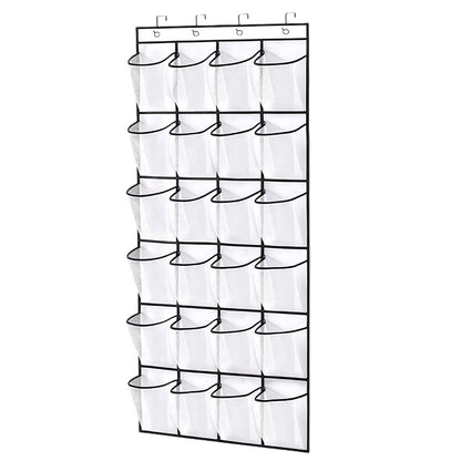 SOPSTUO Hanging Shoe Storage, Over Door Shoe Storage, Door Shoe Rack, 24 Breathable Mesh Huge Pockets