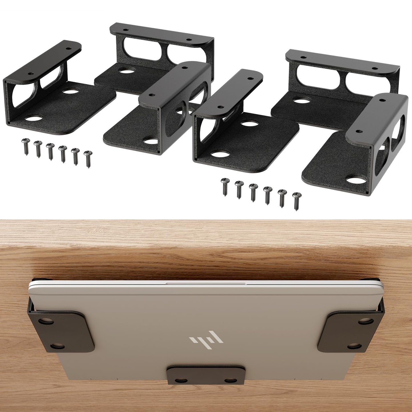 otuiaim Under Desk Holder / Wall Mount - 2mm Carbon Steel Desk Extender