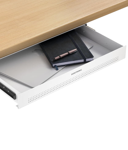 Desktronic Desk Drawer, Hidden Desk Organizer, Under-Desk Storage Drawer, Easy Installation, Space-Saving, Large Capacity, Metal, for Office and