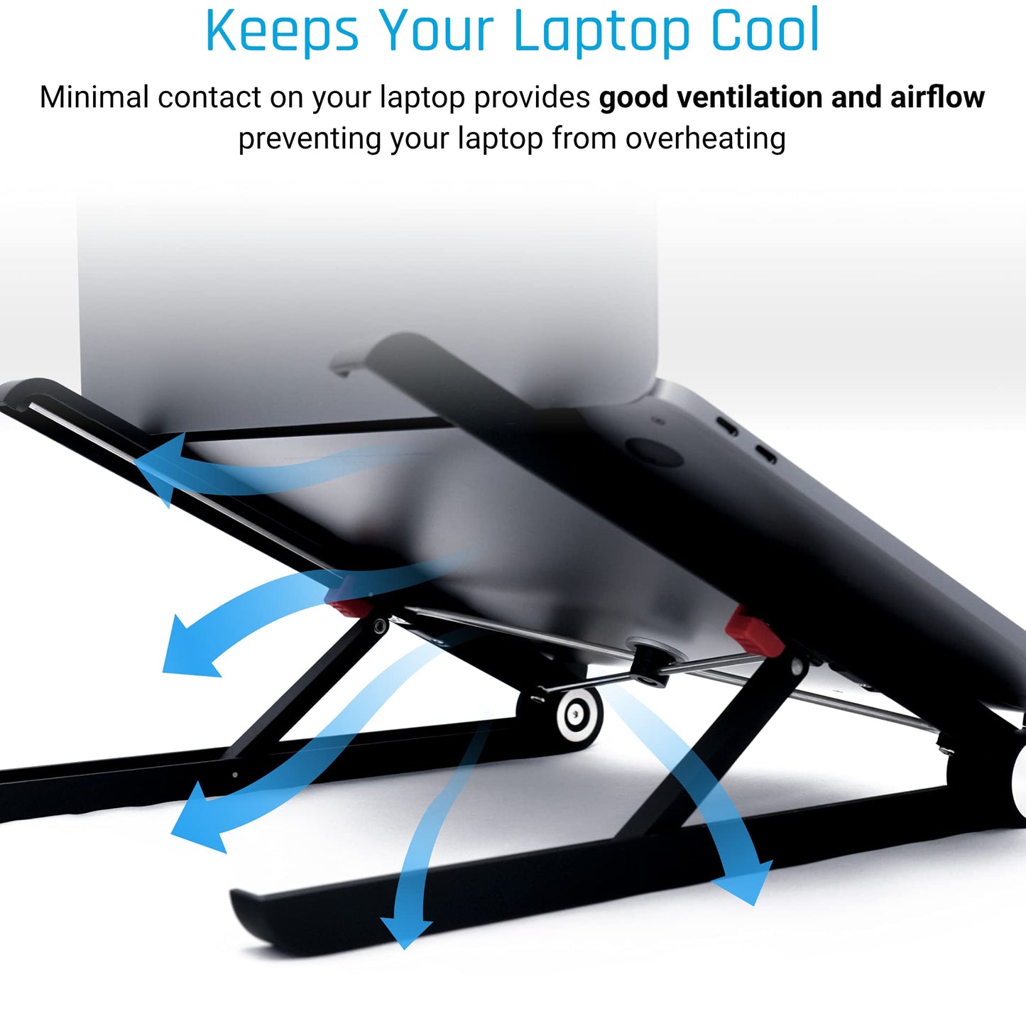 BASE12 Laptop Stand, Portable Foldable Notebook Stand for Desk, Ergonomic Angle Adjustable Laptop Riser Compatible with PC, MacBook, Tablet 11-17”