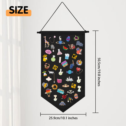 Kunyeah Wall Hanging Brooch Organizer Storage Case Colorful Canvas Pin Board Stand Enamel Pin Badge Hanging Holder Display Banner Earrings Collection