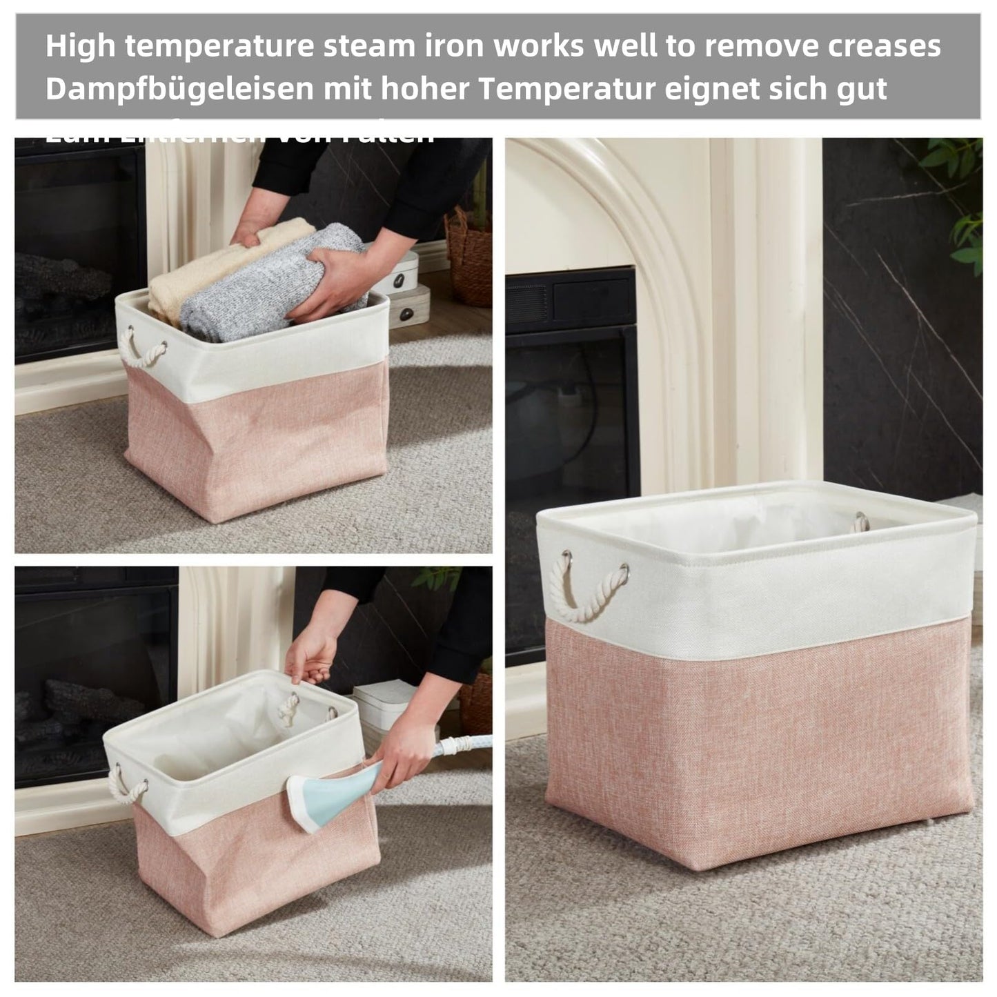 Mangata Fabric Storage Baskets, 33x33x33cm Cube Storage Unit Boxes Storage Boxes for Organizing Clothes Shelf Nursery Home Closet