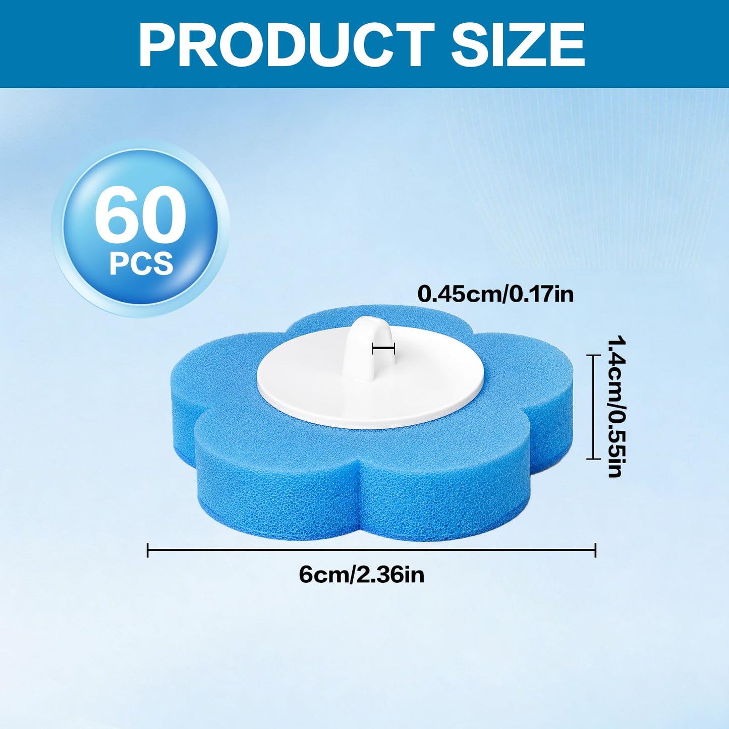ALAHUGYEF 60 Pcs Disposable Toilet Brush Refills, tToilet Wand Refills