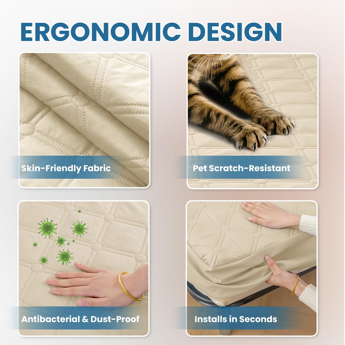 Ystyle Fitted Sheet 140 x 200 cm, Microfibre, Fitted Sheet - Mattress Height up to 30 cm, Khaki