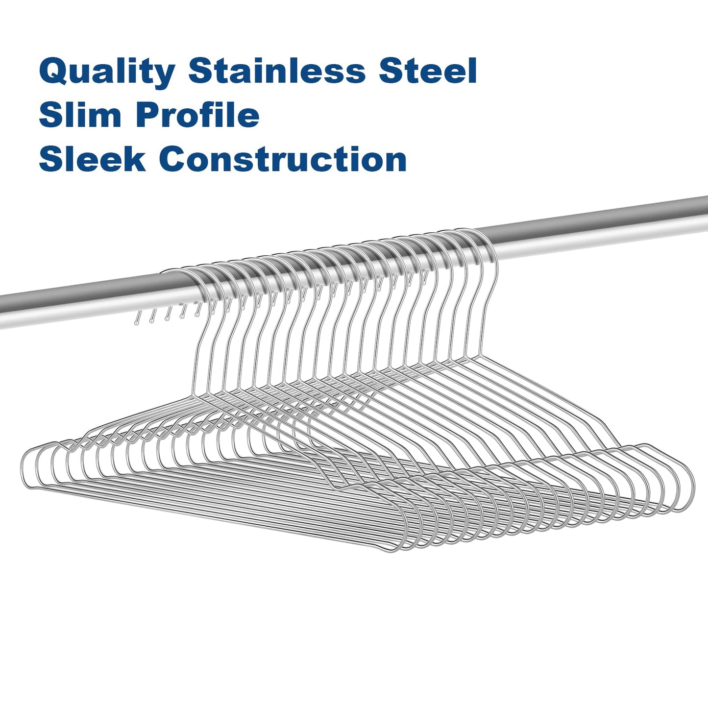 LifHap Kids Hangers,12.4 Inches Stainless Steel Heavy Duty Baby Clothing Hangers 20 Pack,Space-Saving Non-Slip Metal Wire Hangers for