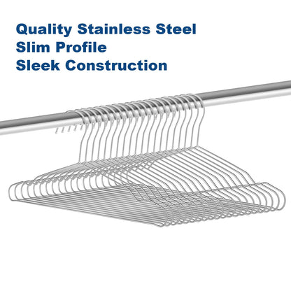 LifHap Kids Hangers,12.4 Inches Stainless Steel Heavy Duty Baby Clothing Hangers 20 Pack,Space-Saving Non-Slip Metal Wire Hangers for