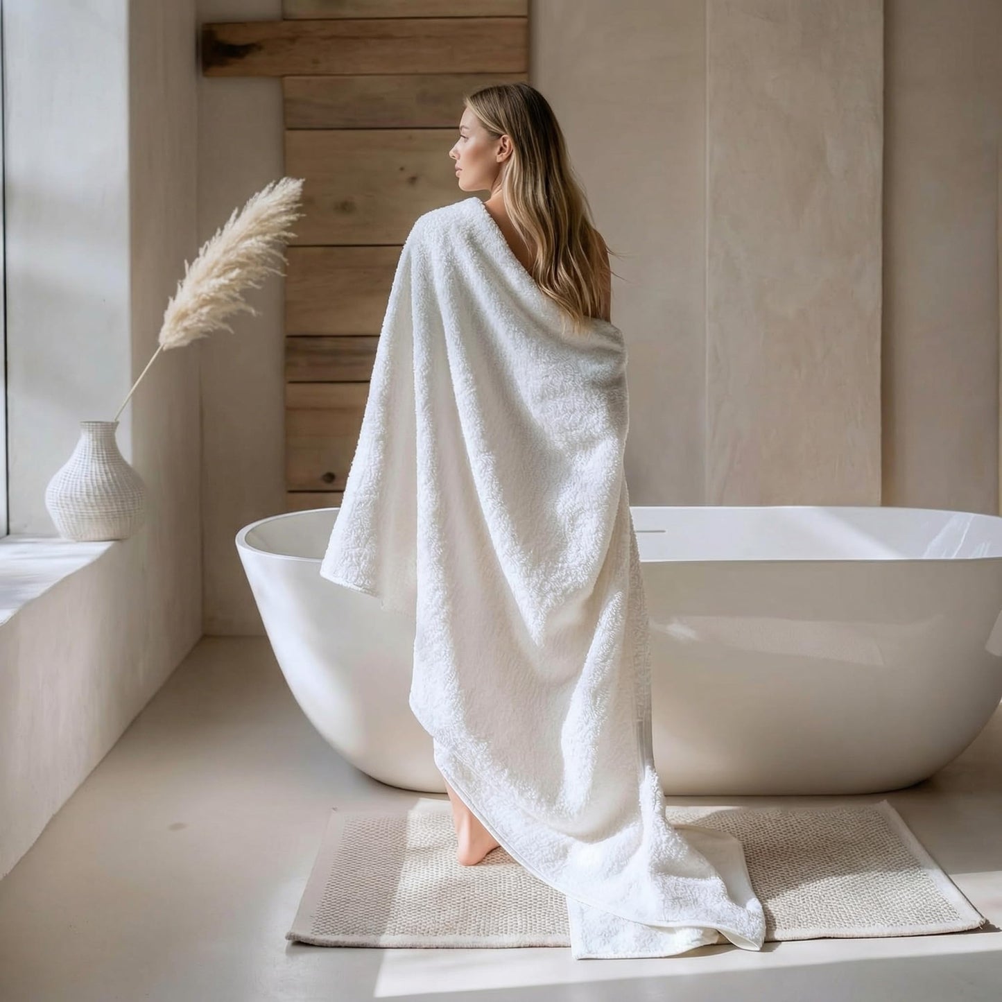MistyMorning Extra Large Bath Sheets Jumbo Size (90x190cm),100% Cotton 500GSM Super Soft & Highly Absorbent Quick Dry Luxury Bathroom Towels