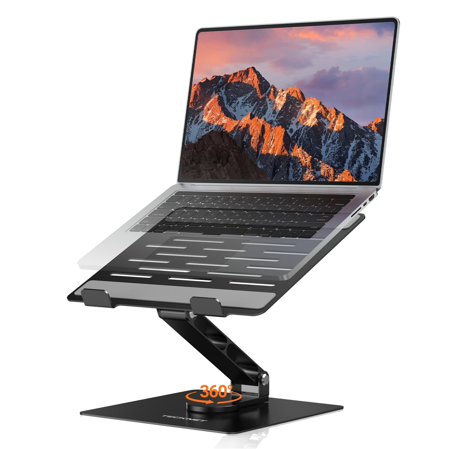 TECKNET Laptop Stand, 360 Swivel Adjustable Height Laptop Riser - Black