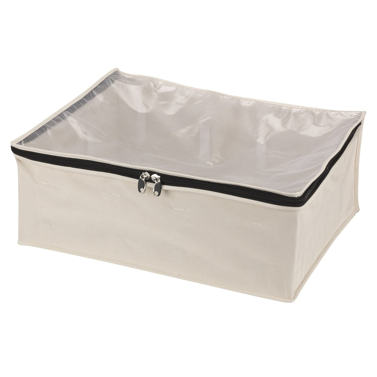 Household Essentials 3364-1 Cotton Canvas Blanket Storage Bags | Natural, Off-White