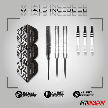 RED DRAGON Luke Humphries TX1 Pioneer 22 Gram Premium Tungsten Darts Set with Flights and Stems