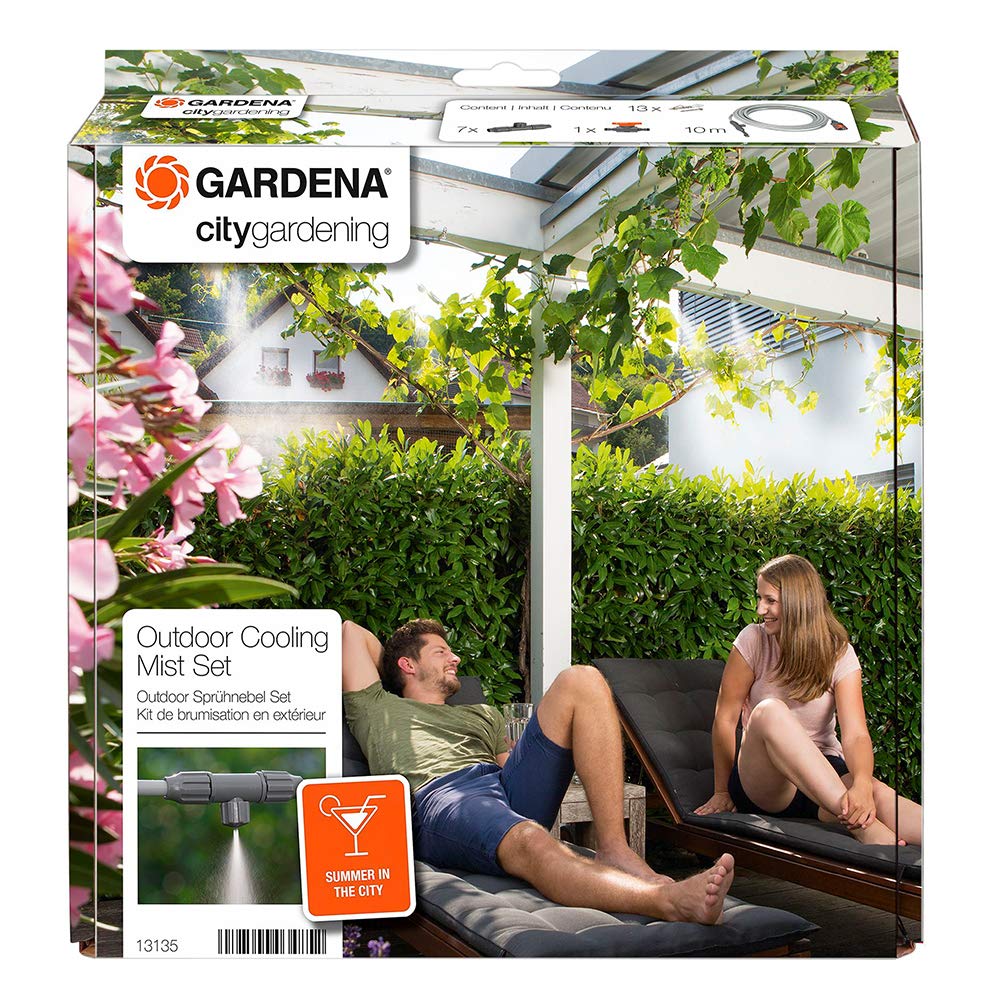 Gardena 13135-20 City gardening Outdoor Air Cooling Set, White/Grey, , 5x27.2x29 cm
