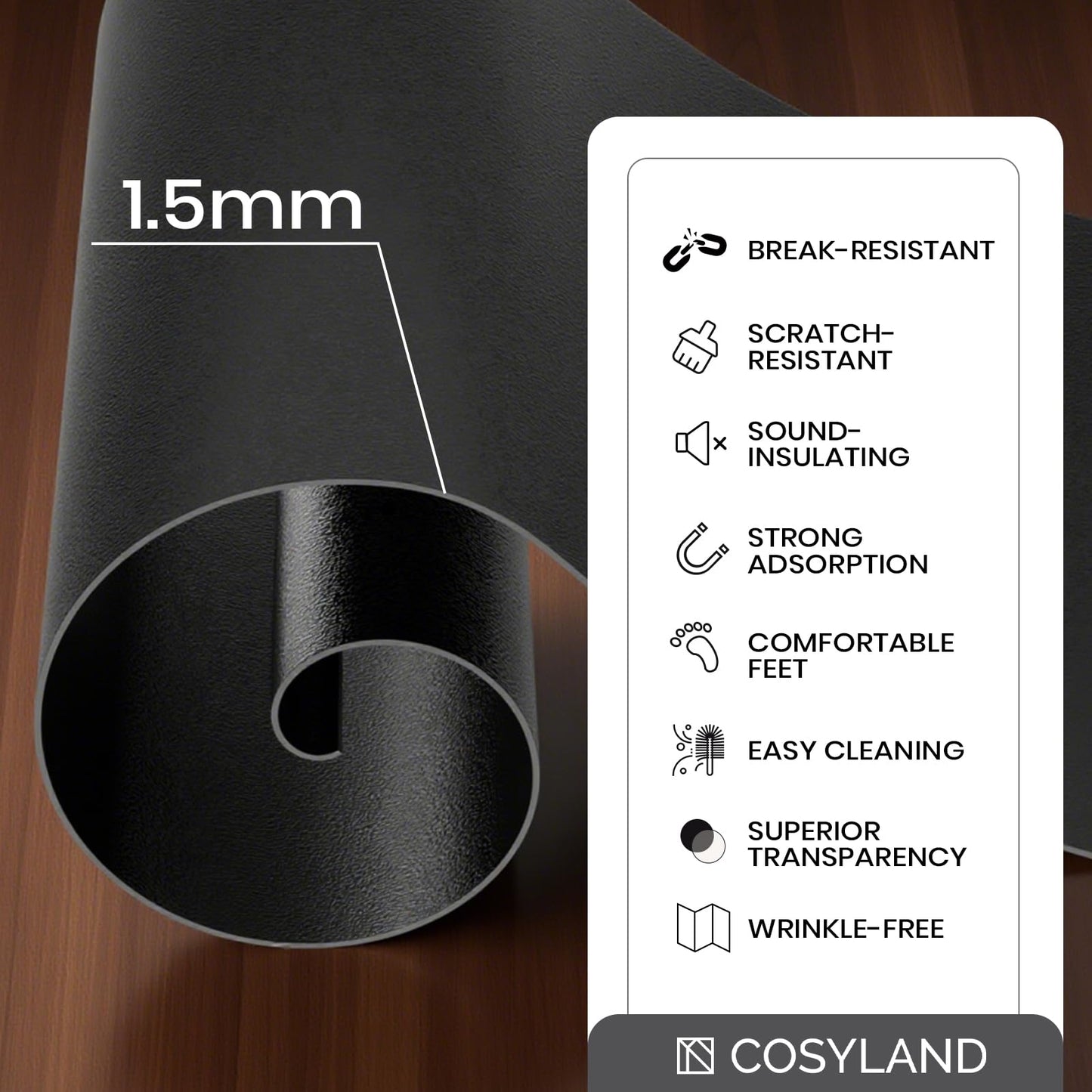 COSYLAND Carpet Protector Chair Mat for Home and Office Floor – Heavy Duty Office Chair Mat for Carpeted and Hardwood Floor