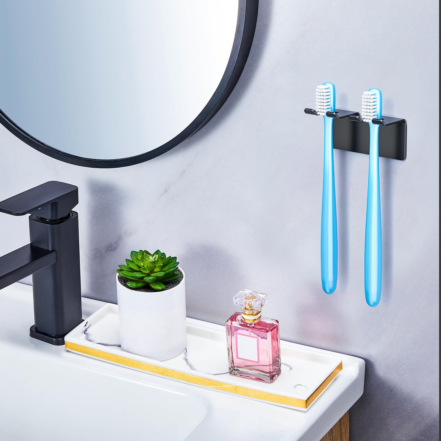 YAYINLI Electric Toothbrush Head Holder, Toothbrush Holder Wall Mounted Non Screw, Anti-Rust Toothbrush Holders for Bathroom