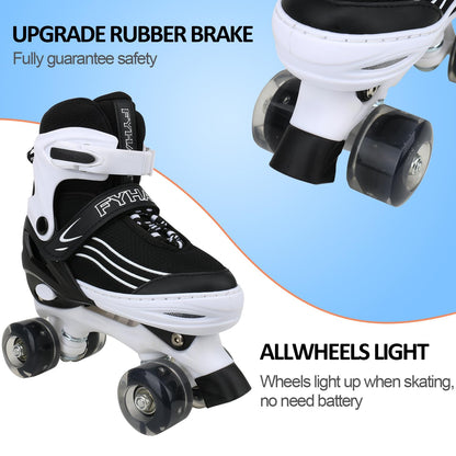 Kids Roller Skates for Girls Boys Adjustable Roller Skates with Light Up Wheels, Fun Illuminating for Girls Boys, Suitable for Both Indoor and Outdoor
