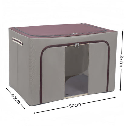closet organizers and storage，Foldable Oxford cloth steel frame box，transparent window and handle, waterproof, can accommodate large capacity clothes