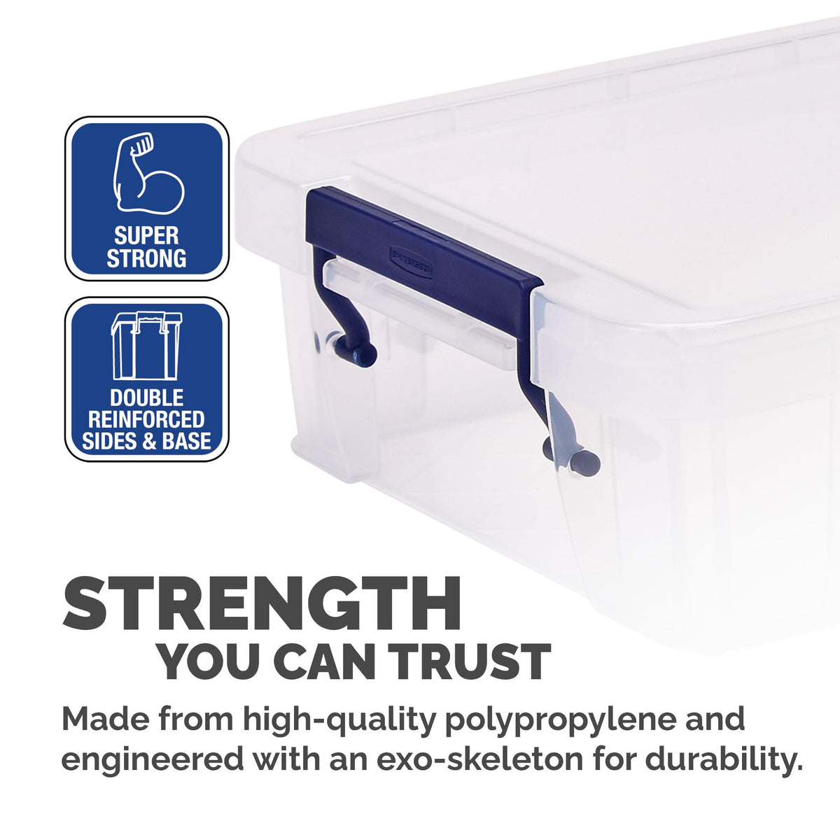Bankers Box Storage Box 1.3L 10 Pack - BPA-Free, Stackable Plastic Organizer with Clip-Lock Lid