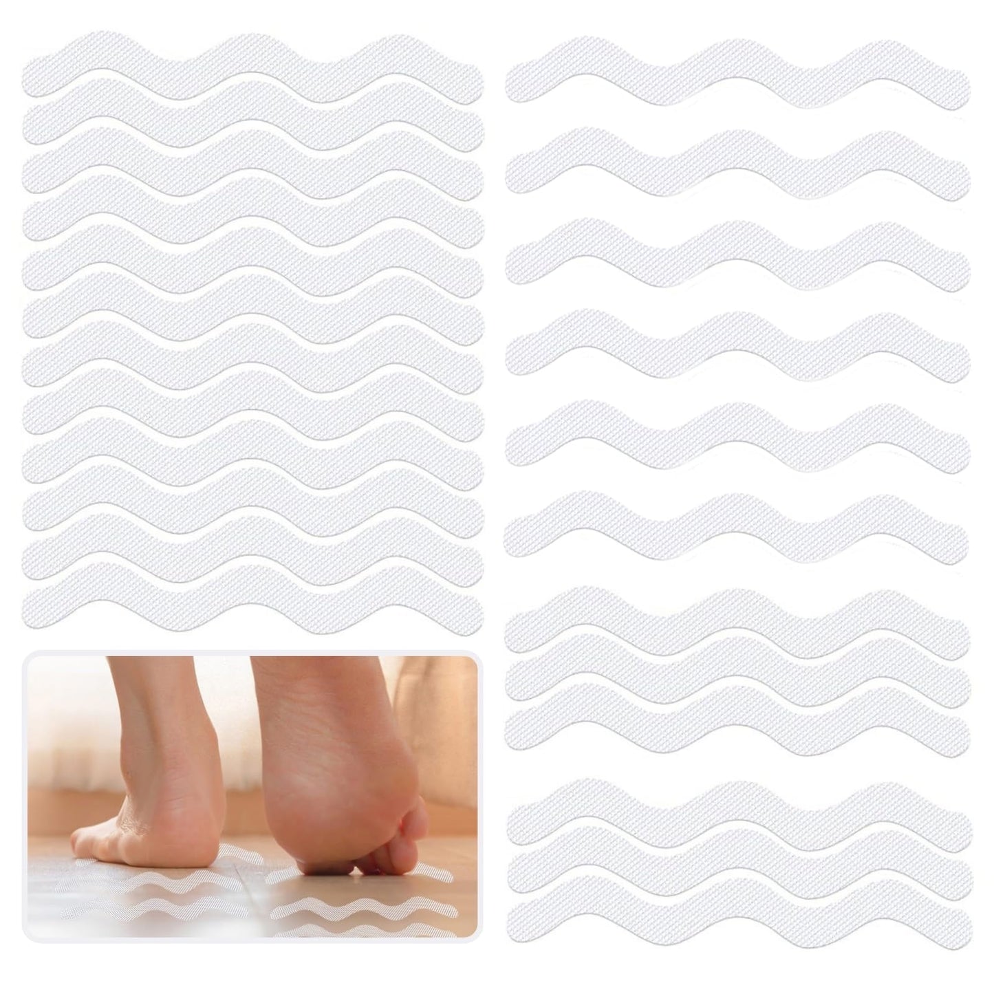 LUFFLOK 24 Pcs Bath Stickers Non Slip Bath Stickers Transparent