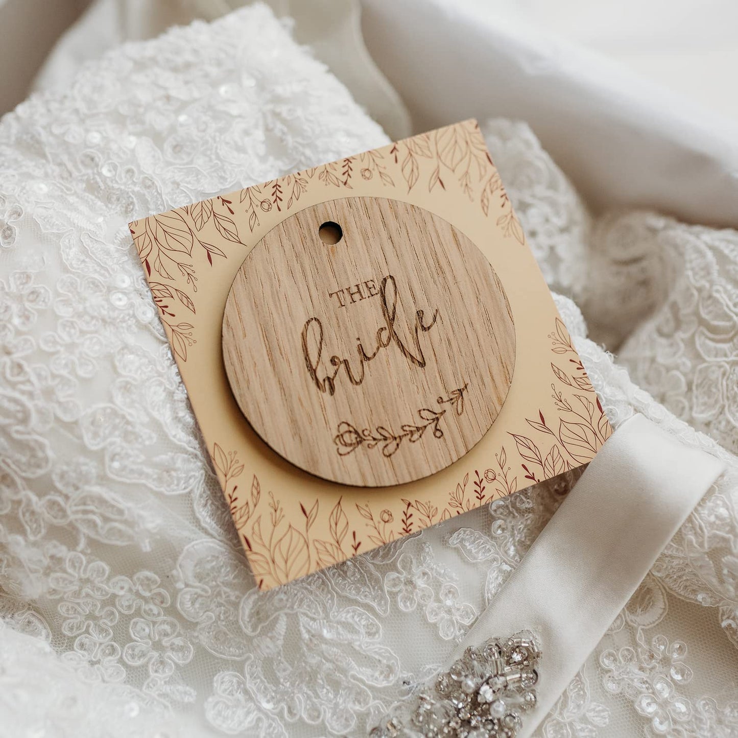 Wooden Wedding Suit Hanger Tag for Father of the Bride/Groom/Page Boy/Usher (Father of the Bride)