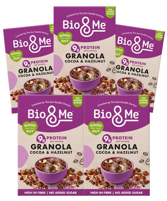Bio&Me Cocoa Hazelnut Granola 5-Pack (5 x 360g) ? Vegan, High Fibre, No Added Sugar, Gut-Loving Breakfast Cereal