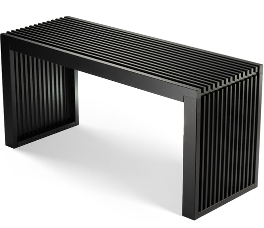 Bamboo Dining Bench Black - Versatile Wooden Bench for Hallway, Bathroom, Dining Room & Bedroom - Stylish Benches for Comfortable Seating - Hallway
