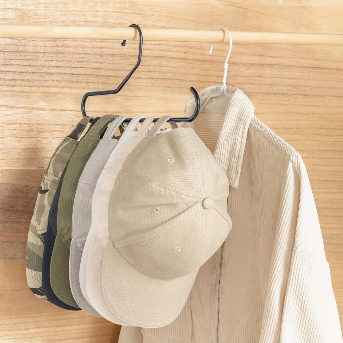 Mkono Hat Organizer for Baseball Caps Metal Hat Rack for Closet Set of 2 Baseball Cap Holder Hat Storage Organizer Holds up to 20 Caps,Black 2