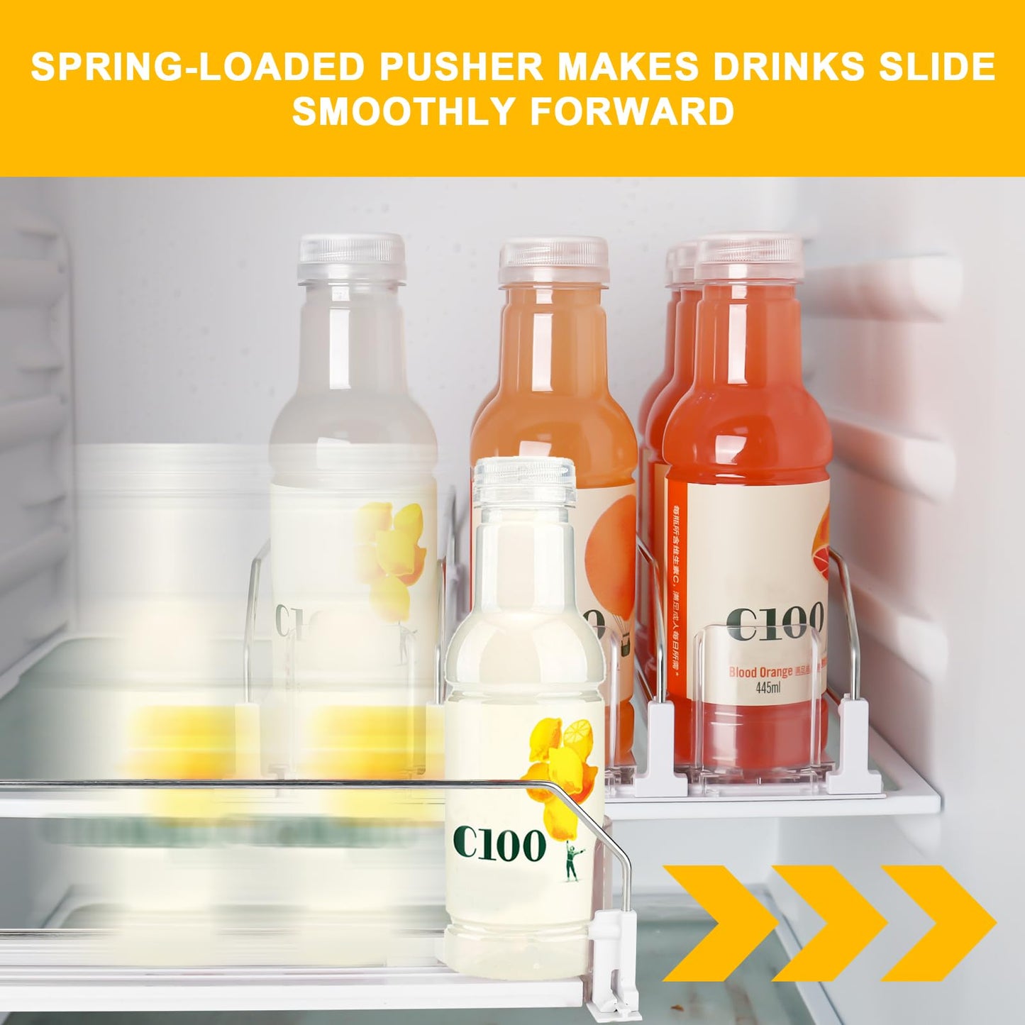 XTDMJ Automatic Can Dispenser for Fridge, Upgraded Self-Pushing Drinks Organizer Holds 12 Cans, 3 Rows, 31x25 cm