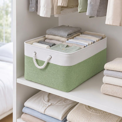 SOCOHOME Fabric Storage Box, Storage Basket with Handles for Shelves Toy, Wear-Resistant and Reinforced M, 3 Pack