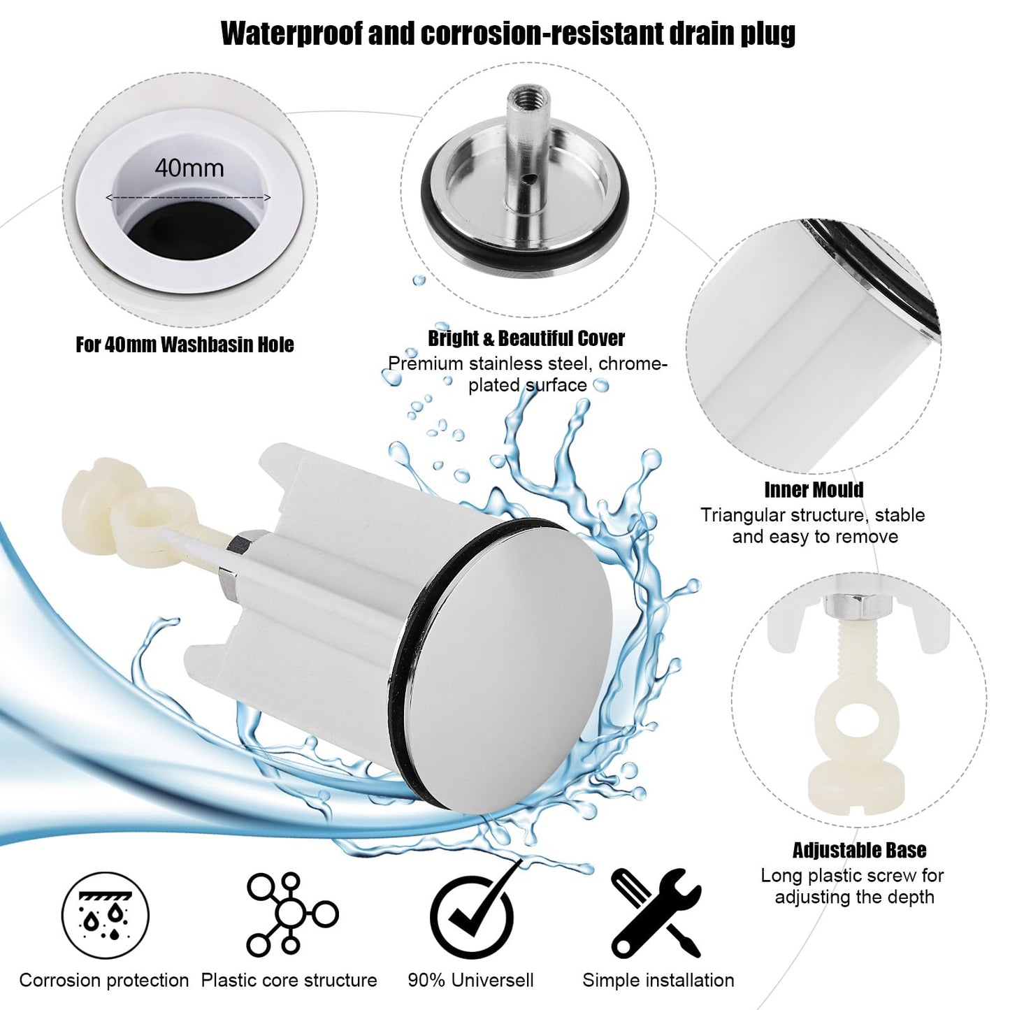 40mm Pop Up Basin Plug Replacement,Drain Pop Up Basin Plug