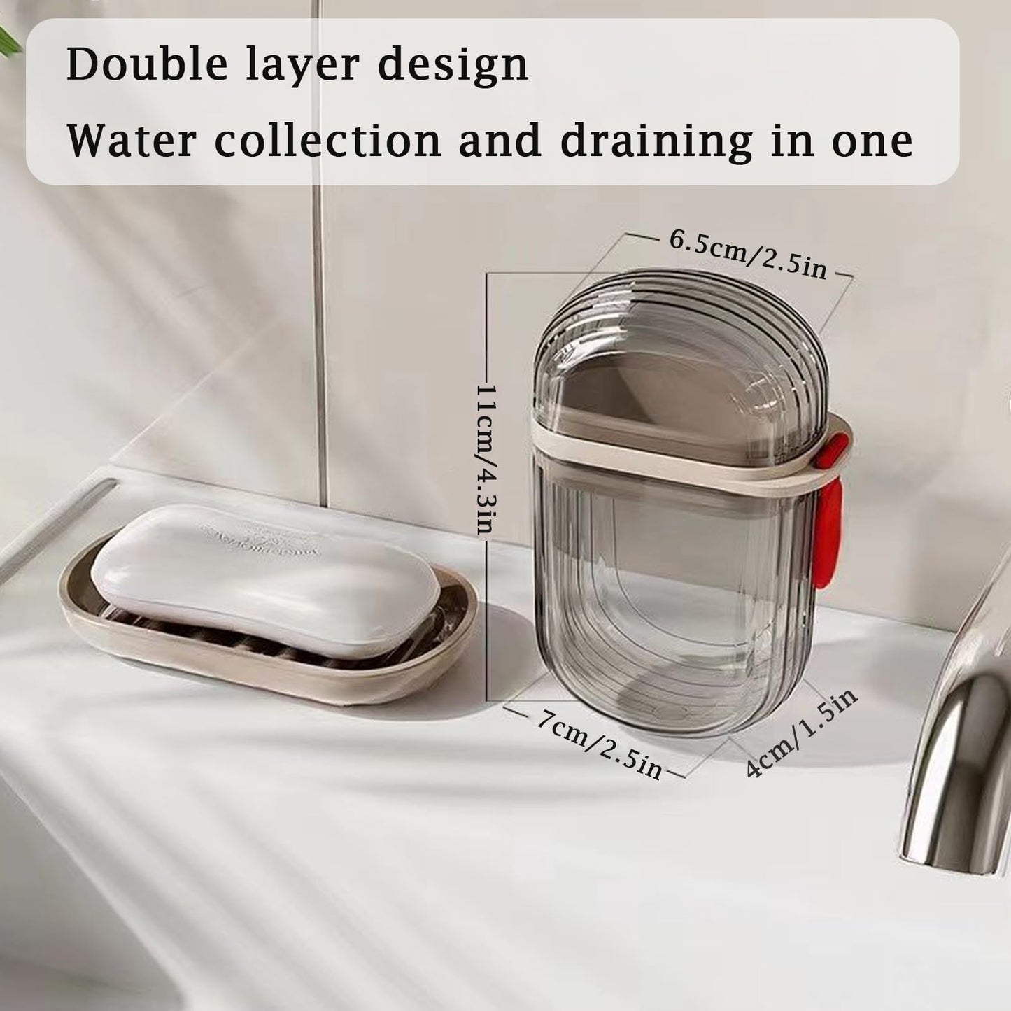Soap Dish Holder with Lid 2 Pcs, Mini Travel Soap Case with Drainage,Waterproof Leakproof Portable Sealed Shower Soap Box Container Holder for Travel